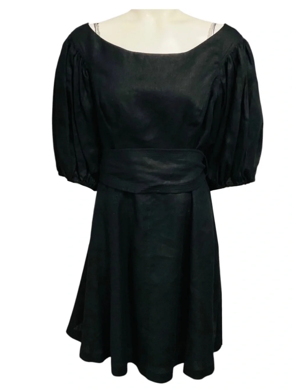 zimmermann black linen dress NWT Authentic Zimmermann Mae Cut-out Black Linen Mini Dress Size 2 AU $695